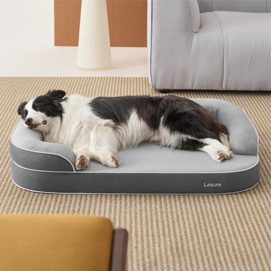 【Vet‑Recommended】Lesure Realortho｜Orthopedic Dog Bed for Large & Senior Dogs, 3-Layer Support Joint Protection Premium Memory Foam Orthopedic Bed for Senior Joint Support with Waterproof Washable Cover, Comfort Dog Couch Sofa for Deep Sleep